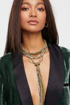 Leather X Raw Stone Bolo Necklace By Rush By Denis & Charles At Free People